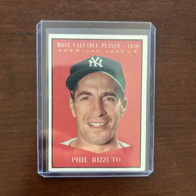 1961 Topps Baseball Card. Phil Rizzuto - MVP. Card #471