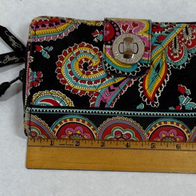 Vera Bradley Paisley Quilted Fabric Turnlock Wallet