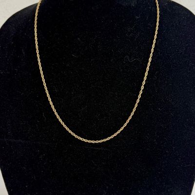 14KT Yellow Gold Rope Chain Necklace 24-Inch