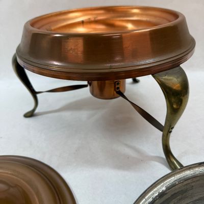 Vintage Copper Chafing Dish Chafing Pot Set with Burner Stand