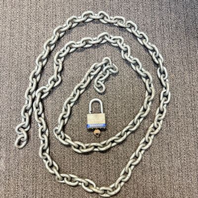 Heavy Duty Steel Security Chain with Master Lock No. 15 Padlock & Key