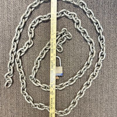 Heavy Duty Steel Security Chain with Master Lock No. 15 Padlock & Key