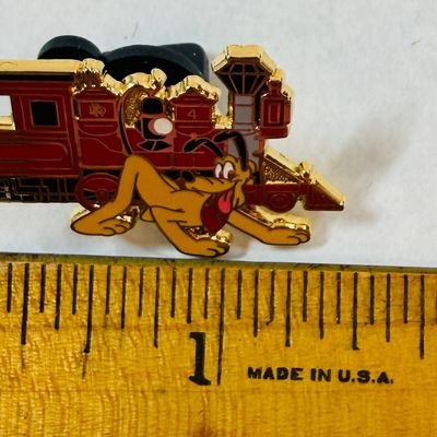 Disney Pluto Railroad Train Enamel Lapel Pin