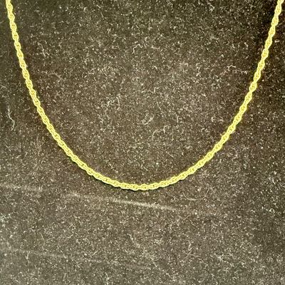 14KT Yellow Gold Rope Chain Necklace 24-Inch