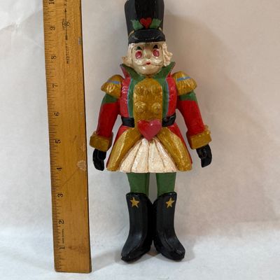 Vintage Hand-Painted Wooden Toy Soldier Nutcracker Figure Ornament
