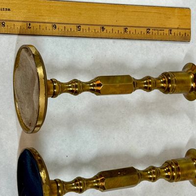 Pair of Vintage Brass Candlestick Holders - Approx. 7.5 Inches Tall