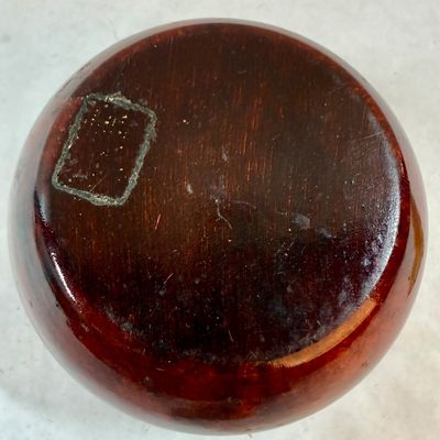 Small Hinged Wooden Trinket Box with Turquoise-Colored Accent Rim