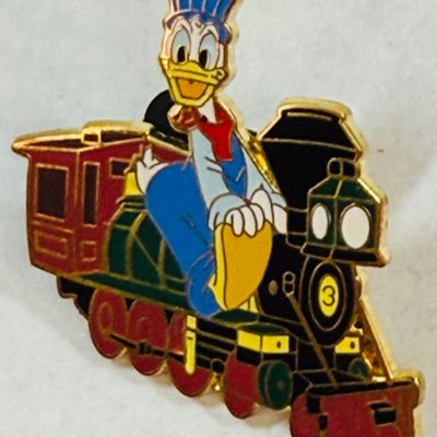 Disney Donald Duck Riding Steam Train Collector Pin