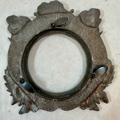 Ornate Enameled Metal Photo Frame with Rhinestone Flowers & Butterflies