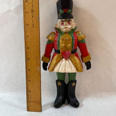 Vintage Hand-Painted Wooden Toy Soldier Nutcracker Figure Ornament