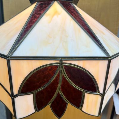 Vintage Tiffany-Style Stained Glass Swag Pendant Light Shade
