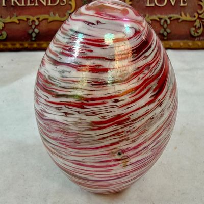 Jo Moulton Wall Plaques, Swirled Glass Egg & Frosted Glass Holly Basket