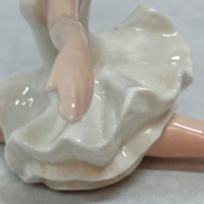 Vintage Porcelain Ballerina Figurine with Gold Accents