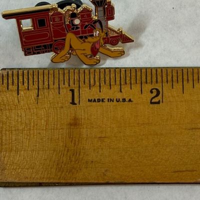 Disney Pluto Railroad Train Enamel Lapel Pin