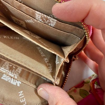 Anne Klein Pink Leather Pouch & Quilted Floral Wallet Lot