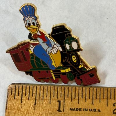Disney Donald Duck Riding Steam Train Collector Pin