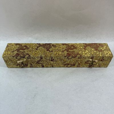 Chinese Silk Brocade Hanging Scroll Art with Decorative Presentation Box