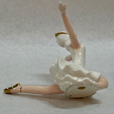 Vintage Porcelain Ballerina Figurine with Gold Accents