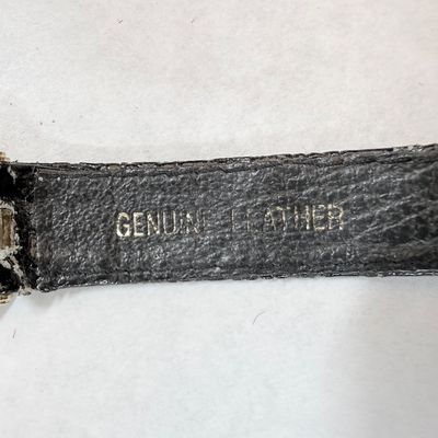 Vintage Noble Black Museum Dial Quartz Watch with Leather Strap