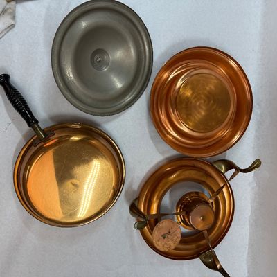 Vintage Copper Chafing Dish Chafing Pot Set with Burner Stand