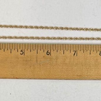 14KT Yellow Gold Rope Chain Necklace 24-Inch
