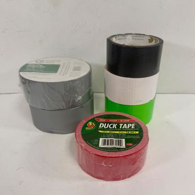 Assorted Duct and Vinyl Tape Rolls Including Duck Tape