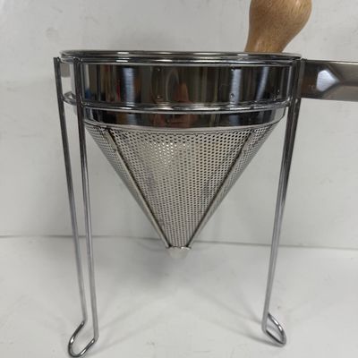 Norpro Stainless Steel Chinois Strainer Set with Stand and Wooden Pestle