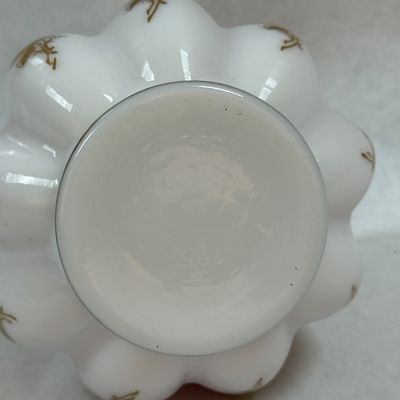Vintage Hand-Painted Milk Glass Perfume Bottle with Stopper