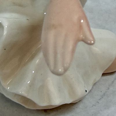 Vintage Porcelain Ballerina Figurine with Gold Accents
