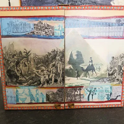 Sale Photo Thumbnail #69: Ralph Arnold "Egyptian Campaign" mixed media