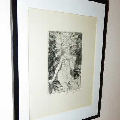 Sale Photo Thumbnail #251: June Leaf "Woman with Dagger" etching