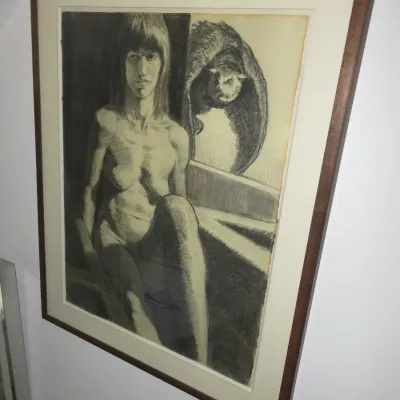 Sale Photo Thumbnail #245: Fred Berger "Mary with Owl"