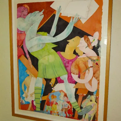 Sale Photo Thumbnail #255: Gladys Nilsson "A Artyste" 1989 watercolor on paper