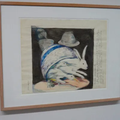 Sale Photo Thumbnail #437: Ellen Lanyon "Chinese Wonder Bowl 2" watercolor/pencil