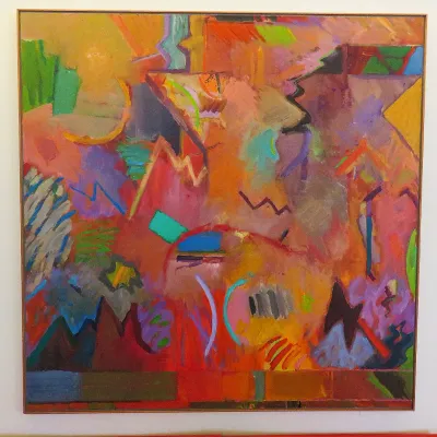 Sale Photo Thumbnail #34: Roland Ginzel "Totally Wired" 1986 Acrylic on canvas