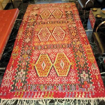Sale Photo Thumbnail #27: (BID ITEM) (11.2'x5.8')1930s Turkish Kilim rug