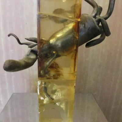 Sale Photo Thumbnail #24: Richard Hunt "Caryatid" 1972 Bronze & Acrylic