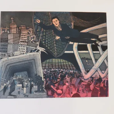 Sale Photo Thumbnail #553: Warrington Colescott MKE Art Museum print