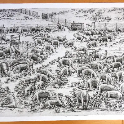 Sale Photo Thumbnail #469: Geisert "1000 pigs"