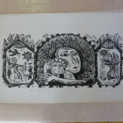 Sale Photo Thumbnail #461: Diane Barr "Italian Tribute" woodblock print