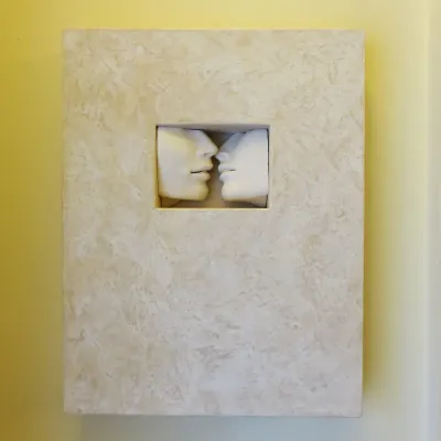 Sale Photo Thumbnail #61: Susan Evans "Intimacies IV" porcelain/wood