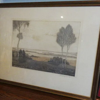 Sale Photo Thumbnail #352: Rudolph Seik "Early Spring at Chiemsee" 1908 aquatint