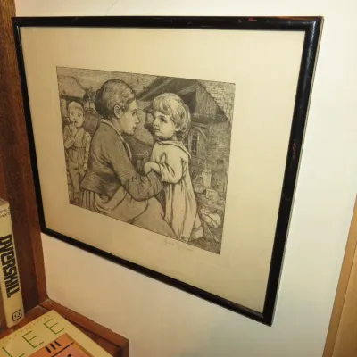 Sale Photo Thumbnail #338: Hans Thoma "Mother & Children" etching