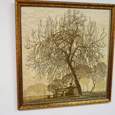 Sale Photo Thumbnail #434: Felix Wecheiser color woodcut early 20th century