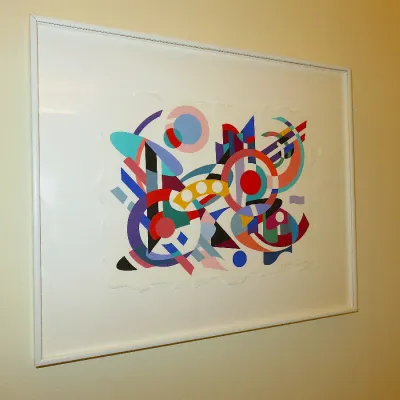 Sale Photo Thumbnail #49: Rochelle Sennett "Planetary Pinball" Gouache on paper