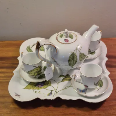 Sale Photo Thumbnail #5: Sweet Floral Coffee Table Tea Set With Teapot/Cup-Saucer/Tray