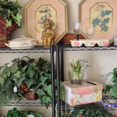 Sale Photo Thumbnail #53: Vintage Pink Matt Floral Wall Decor/Serving Dishes