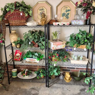 Sale Photo Thumbnail #52: Beautiful Silk Greenery Brass Container Assortment