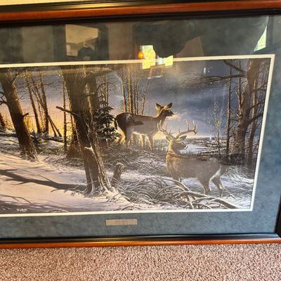 Sale Photo Thumbnail #157: Night Watch By Terry Redlin framed art