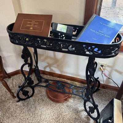 Sale Photo Thumbnail #73: Vintage Black heavy plant stand 